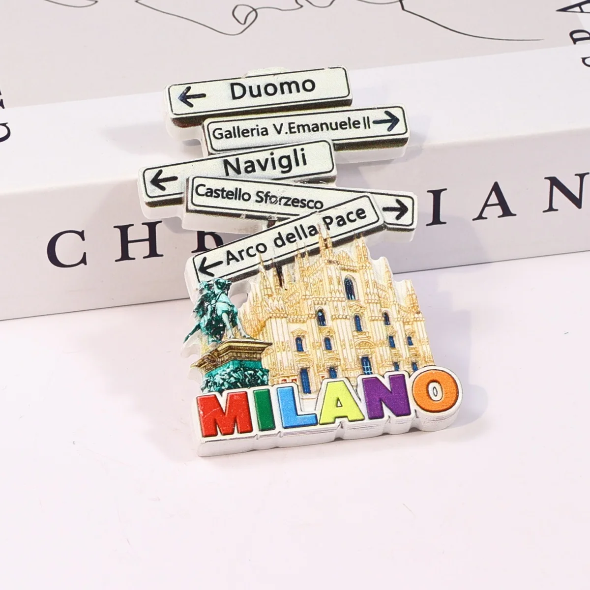 factory customized  machine printing  resin magnets Italy Milan tourism souvenir gifts