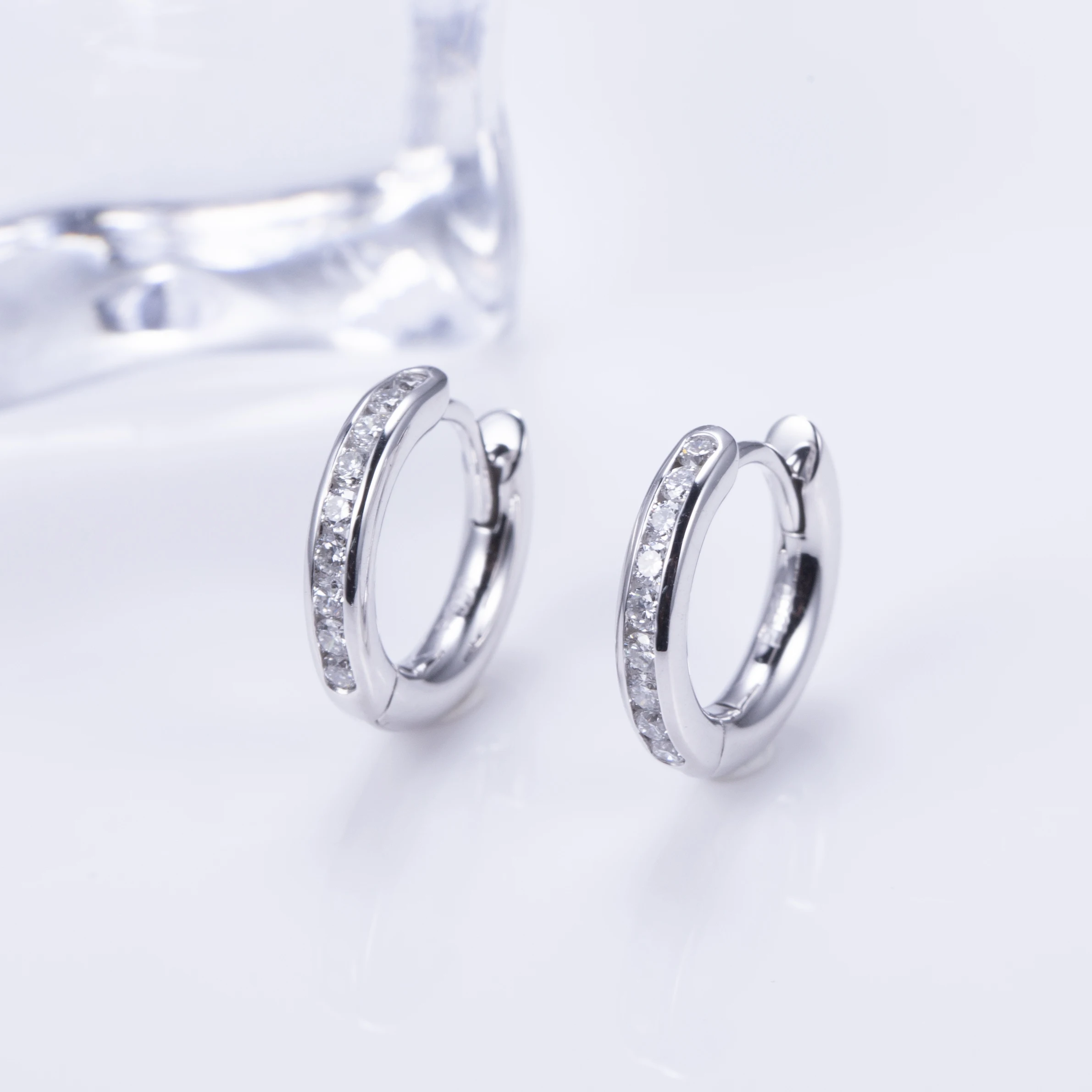 Mishang Fine Jewelry platinum PT950 Lab Grown Diamond Hoop Earrings Lab Grown Diamond Customised Jewlery
