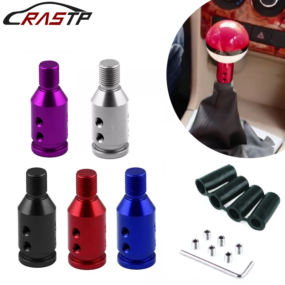 RASTP JDM Racing Universal Aluminum Shifter Lever Shift Knob Threaded Adapter