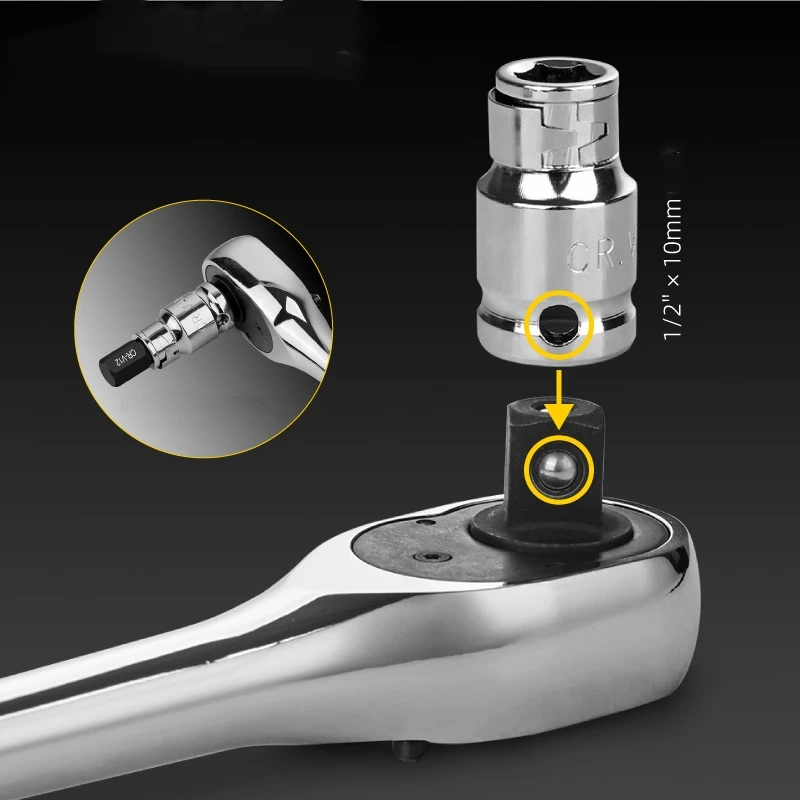 Manufacturer Professional 1/2'  14pcs Hex Bit Socket Set CR-V Metric Standard Plastic Storage Box Maintenance Hand Tools