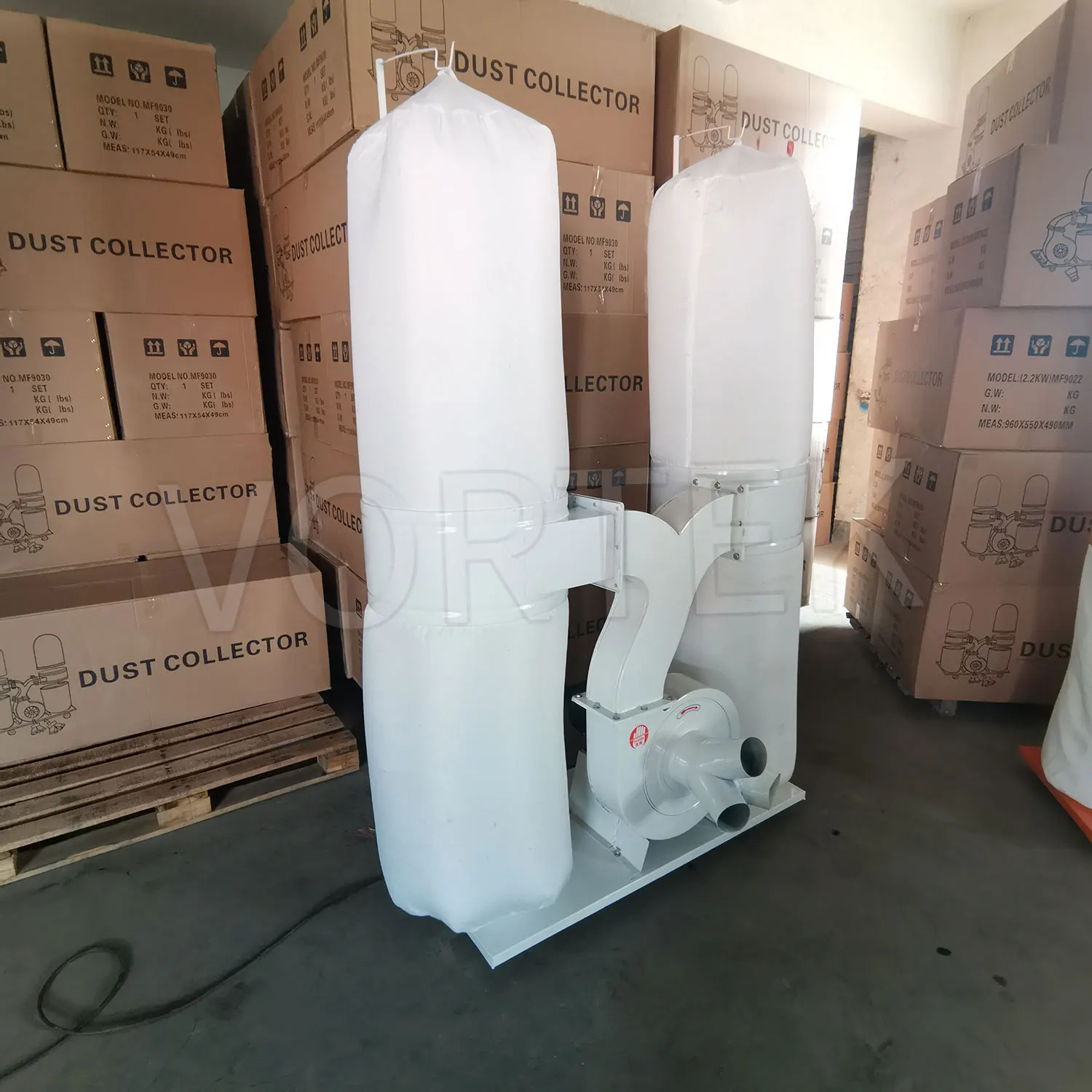 MF9030 Wood cyclone Sawdust Collector industrial two bags dust collector for sale
