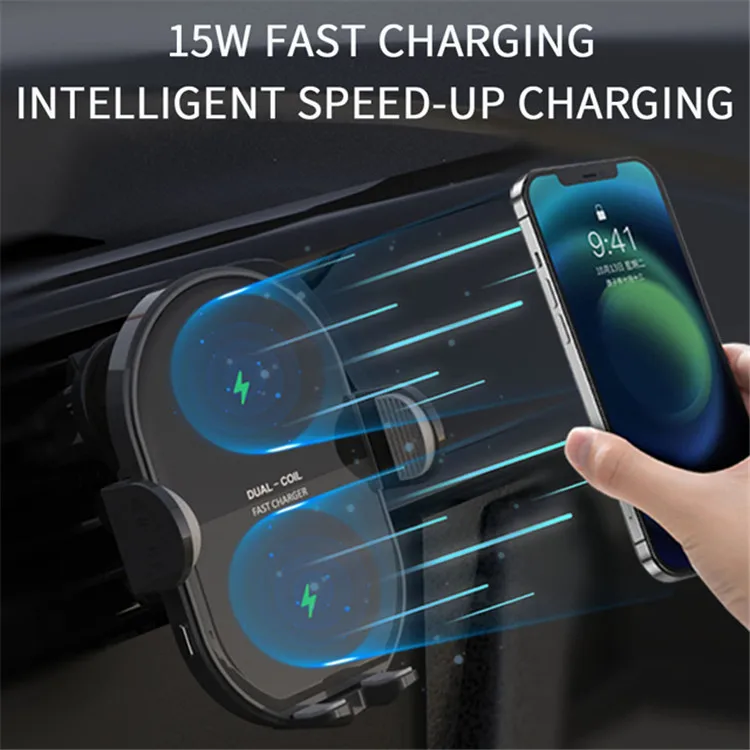 New Products Mobile Phone Car Holder 15w Universal  Qi Wireless Charger Fast Wireless Car Charger