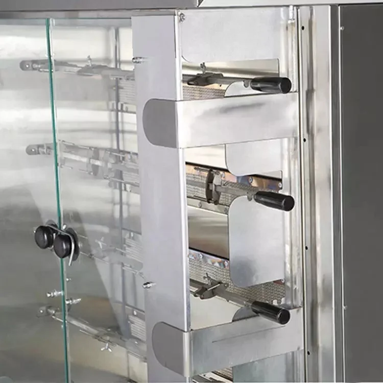 Kitchen Equipment Vertical Double Door Gas 2 To 9 Rods Commercial Roasted Chicken Rotisserie Machine Chicken Rotisserie Oven