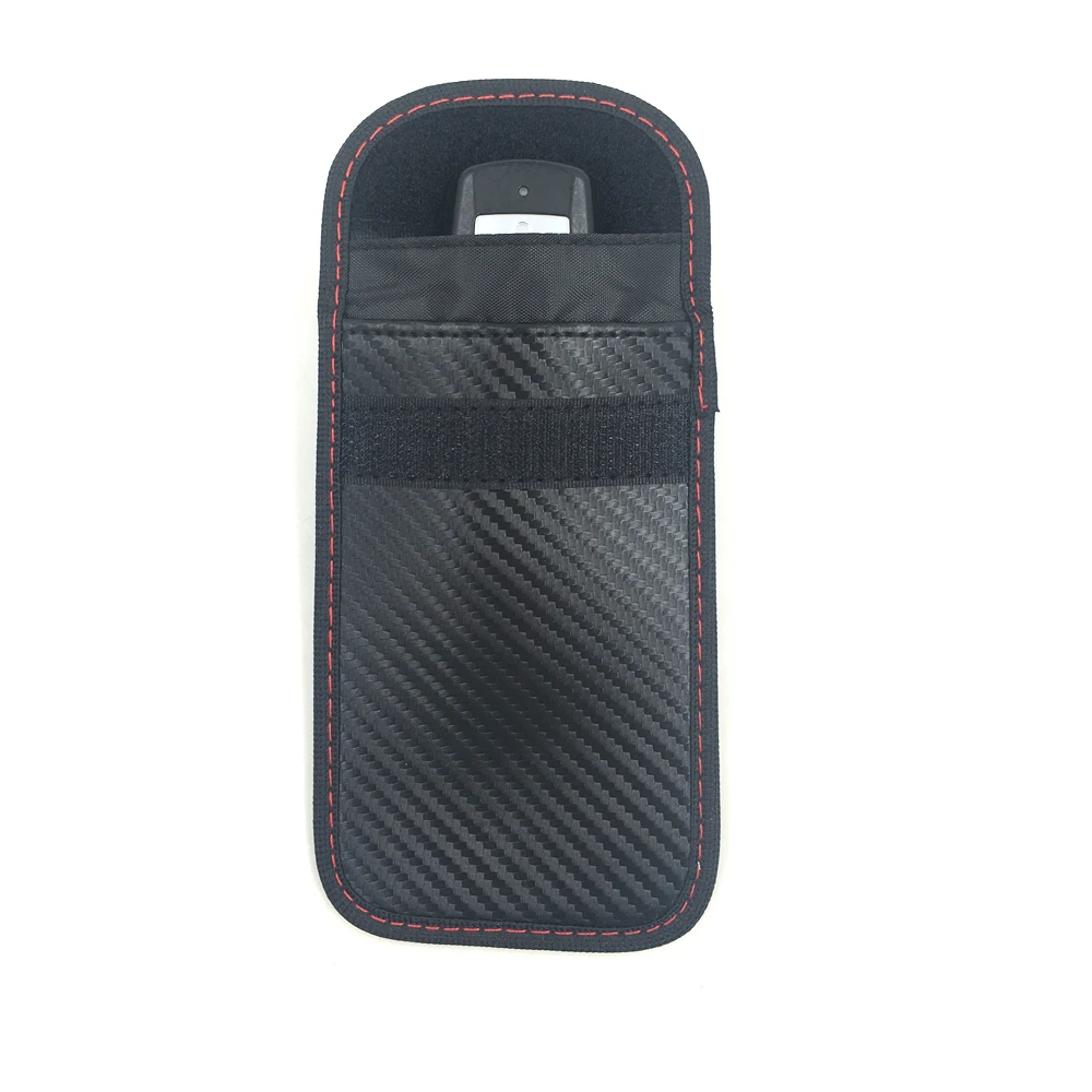 Carbon Fiber Metal Clip Mobile Car Key Fob Signal Blocker Rfid Signal Blocking Faraday Pouch Bag