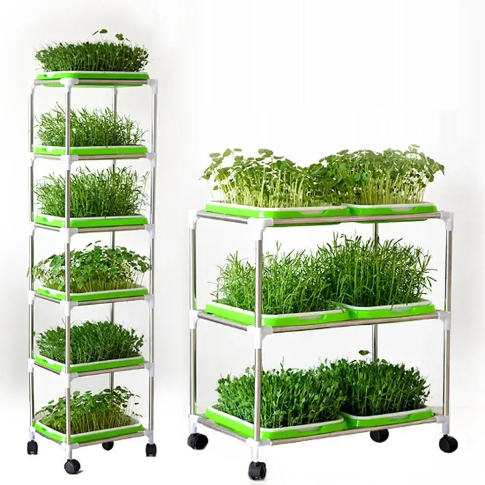 Garden Seed Sprouting Tray with Drain Nursery Microgreens Growing Trays Wheatgrass Container Germination Propagation Tray