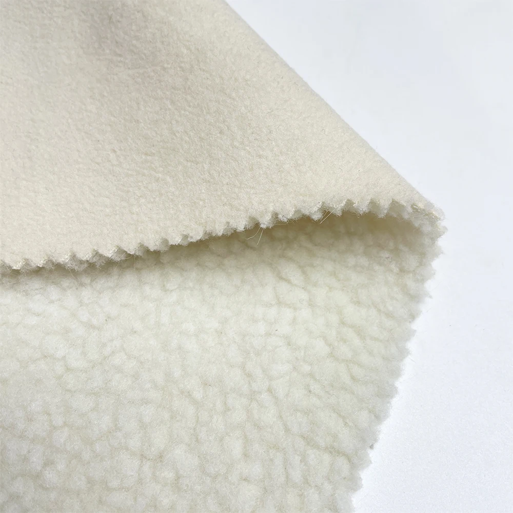 Soft Warm Sherpa Jacket Material Faux Shearling Fabric Polyester Sherpa Polar Fleece Fabric For Winter Coat Outdoor Polar Jacket