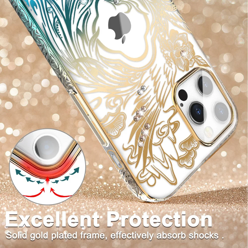 Chinese Culture Feature Design Phoenix Luxury Full Cover Pc Shockproof Mobile Phone Protective Case For IPhone 13 Pro Max