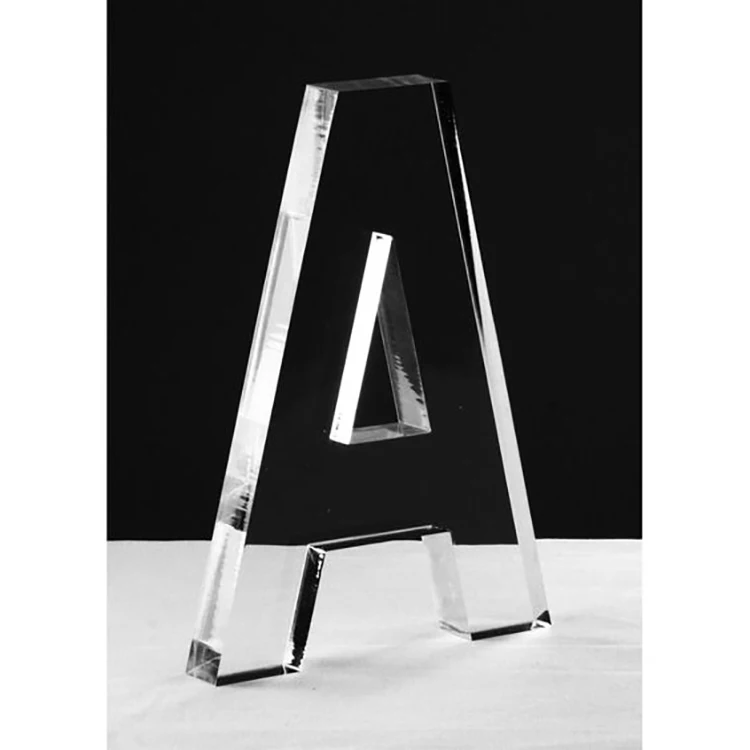 Clear Acrylic Alphabet Medal Bespoke 26 Various Cutting Letters Plexiglass Decorative Letter trophy award for Souvenir Gifts