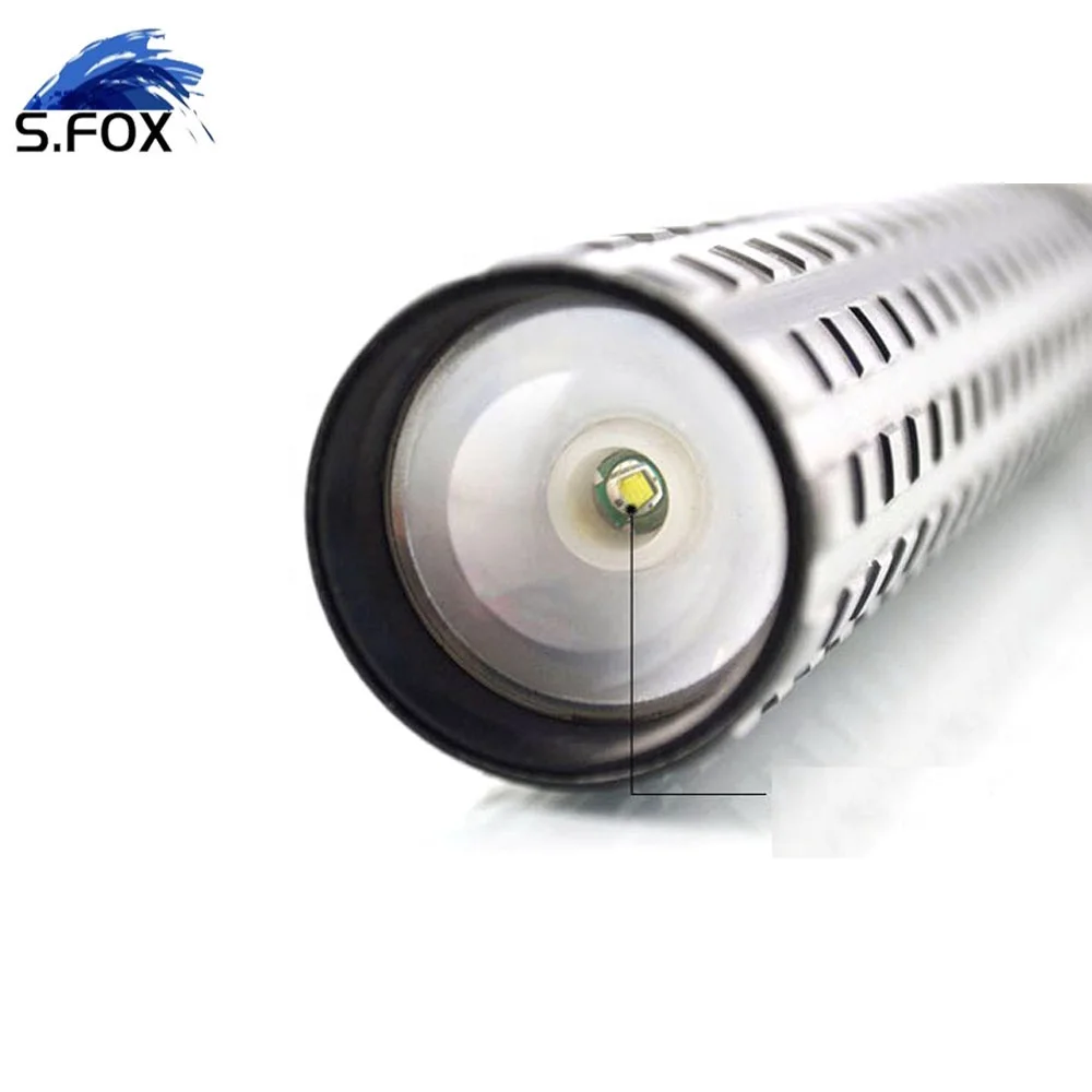 Convex Lens Rechargeable Security Powerful Self Defense Led High Tactical Survival Flashlight