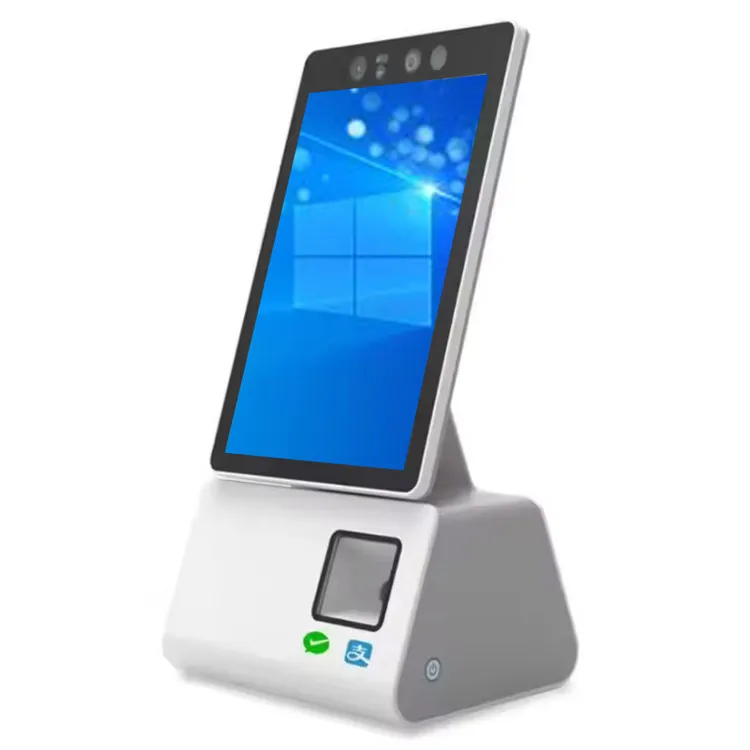 10.1Inch Self Payment Kiosk Hot Desktop All in One Payment dual touch screen pos android pos system with built in 80mm printer