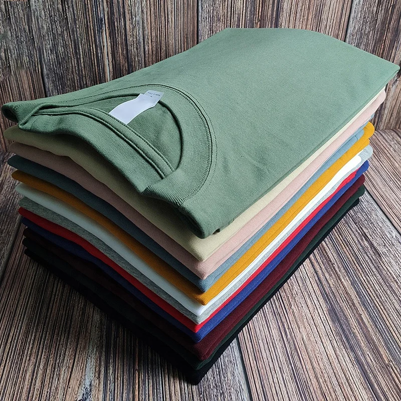 China Manufacturer Wholesale T Shirt Thick Streetwear Hip Hop Round Neck Heavyweight T Shirt 240 Gsm Cotton T Shirt