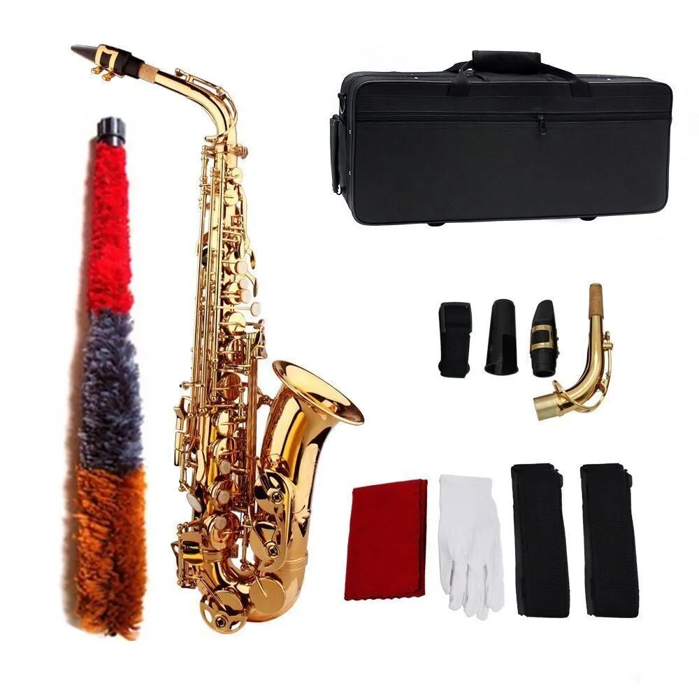 High grade quality factory price Electrophoretic golden saxophone instrument E-flat alto saxophone