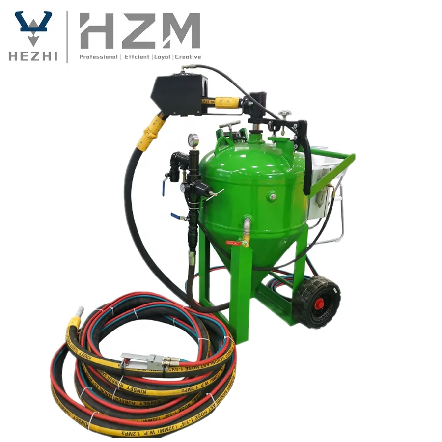 DB225Dustless Mobile Pressure Wet Blast Pot Sand Blasting Tank Portable Water Blaster
