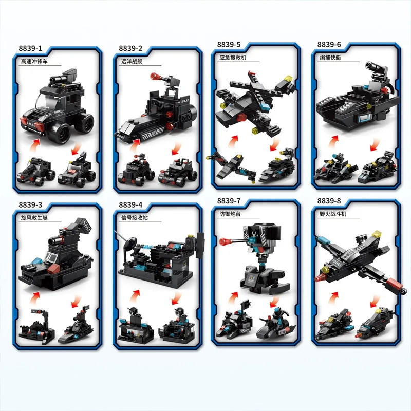 Compatible with 585Pcs City Station SWAT Truck Car DIY Toys for Boys Kids Gifts Building Block Set