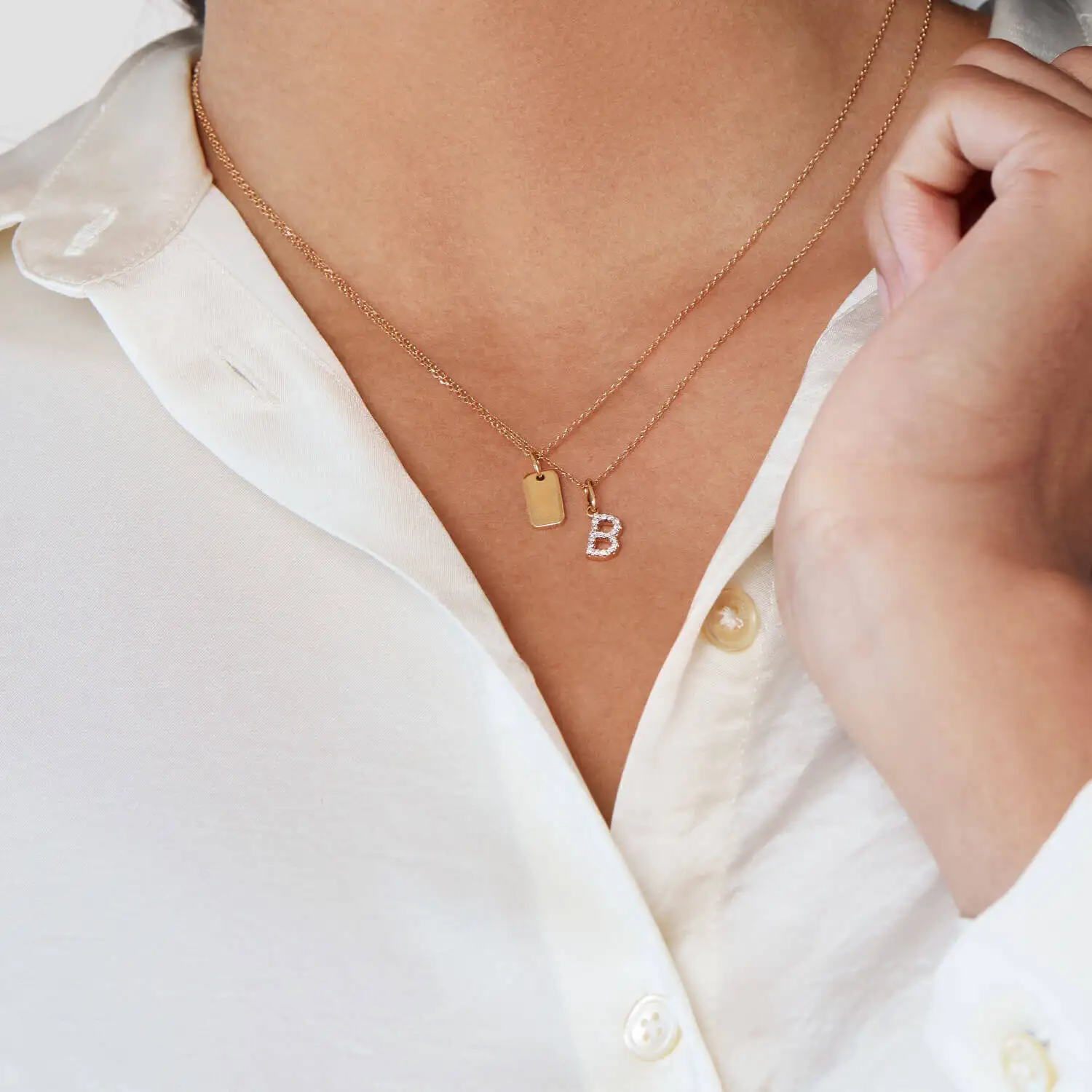 14k gold jewelry wholesale diamond initial letter necklace silver name necklace personalised