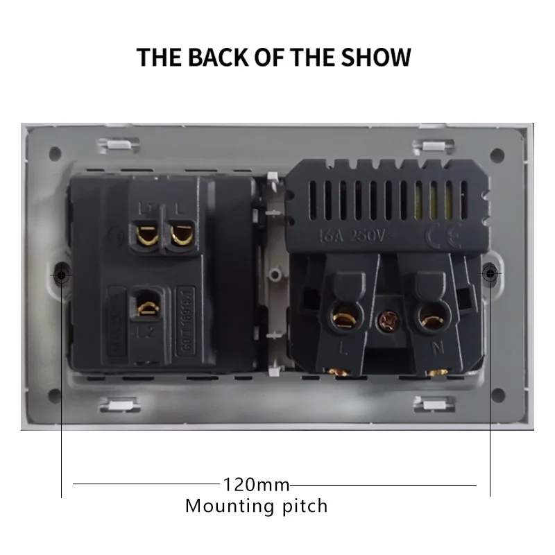 Factory customized PC panel French EU wall socket dual USB charging port one press switch