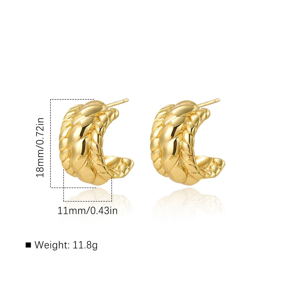 Minos 18k Gold Plated Stainless Steel Chunky Earrings Hypoallergenic Small Pearl Jewelry Unisex Small Chunky Engagement Children