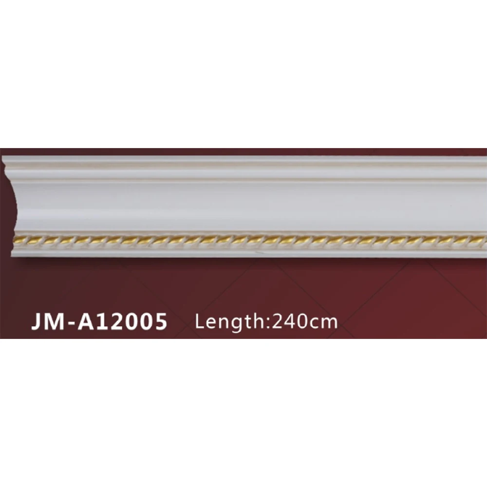 Decorative White PU Polyurethane Foam Indirect LED Lighting Cornice Crown Ceiling