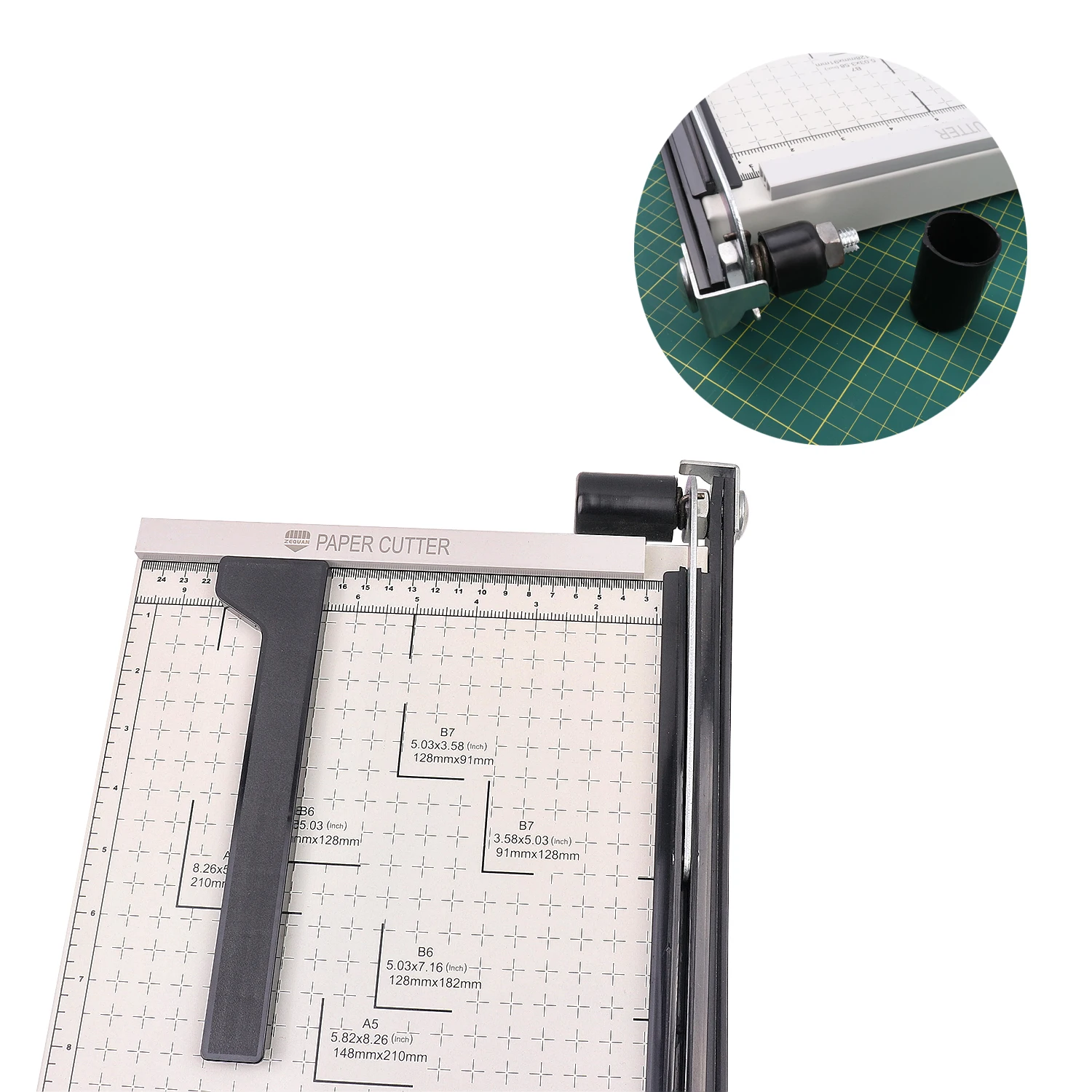 ZEQUAN Professional manufacturer High Quality A4 desktop guillotine iron material paper cutter trimmer for office school