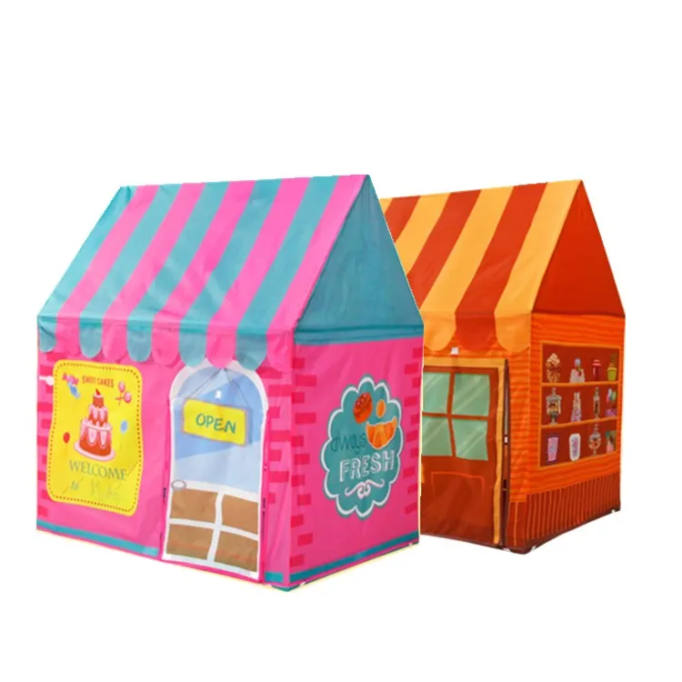 Sale Ice Cream CAKE Bread Game Tent House Portable Folding Indoor Kids Tent PINK Printed Children Play House