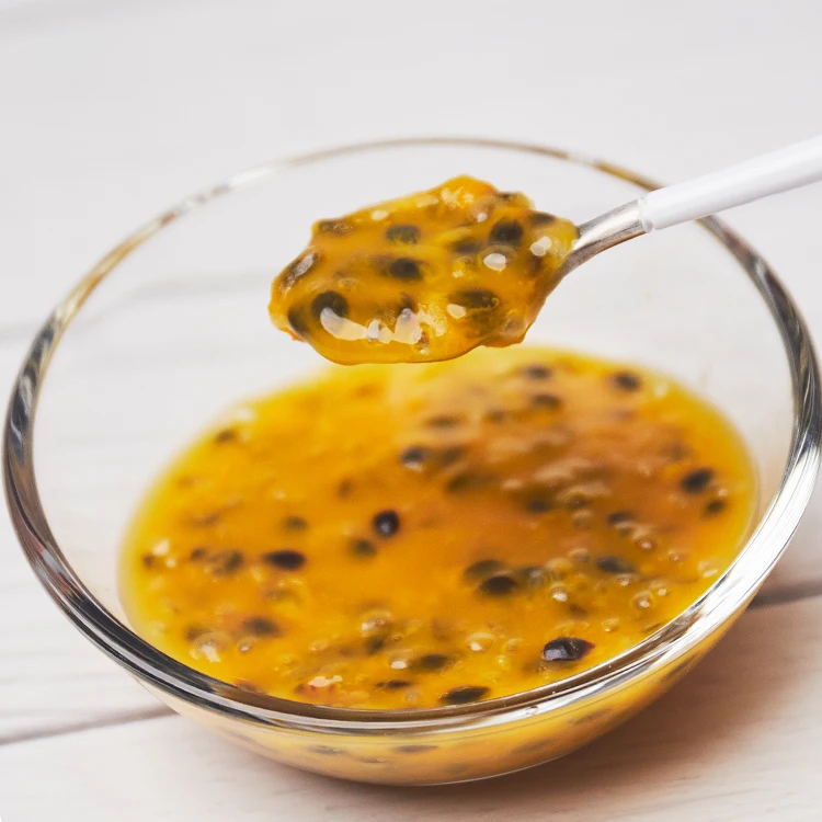 
Factory price bubble tea jam Frozen Passion Fruit Pulp fresh lemon juice fruit tea With Seed 