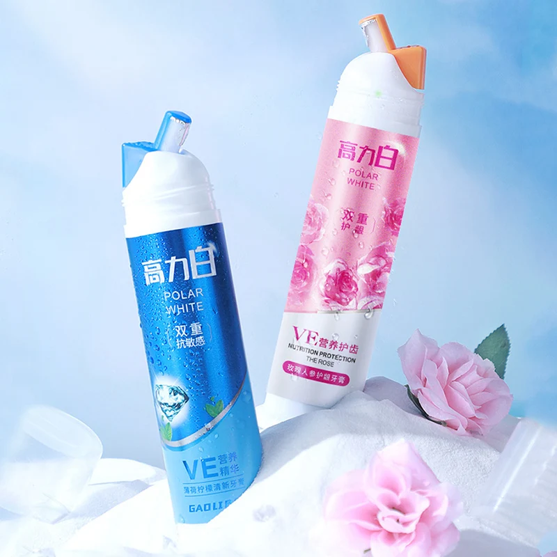 Wholesale Vitamin E Nutrition Dual Anti-Sensitive Mint Lemon Rose Ginseng Remove Stains Toothpaste