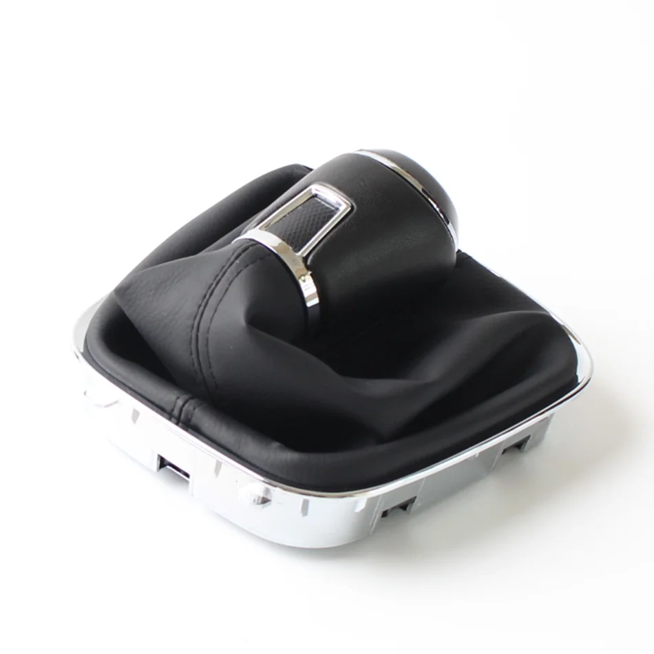 5 6 Speed chrome Leather Car Gear Shift Konb Gaiter Shifter Knob for VW POLO 2011 2017 Car Styling Accessories