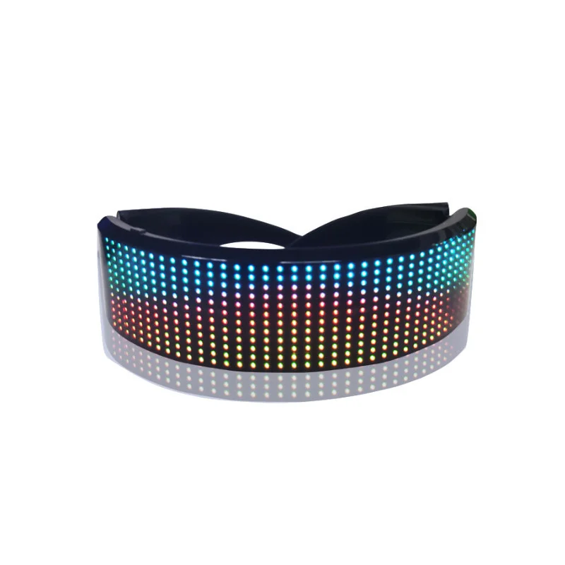 RGB Full Color LED Display Smart Glasses with APP Connected Control LED light Sunglasses