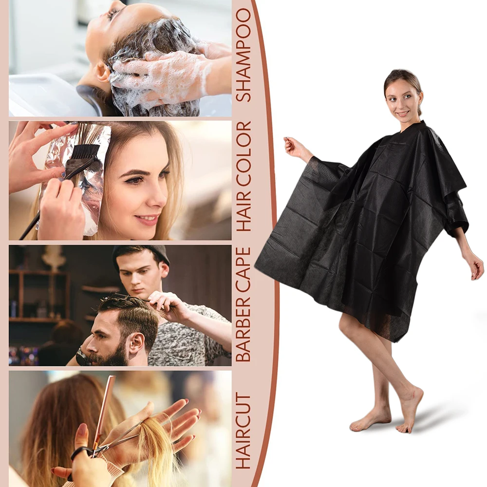 Cheap Price High Quality Disposable Hair Cutting Barber Capes For Men PE Apron for Beauty Salon