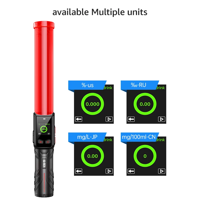 Baton alcohol tester for Factory/professional use fuel cell sensor analyzer breathalyzer alcohol breath tester Mr black08