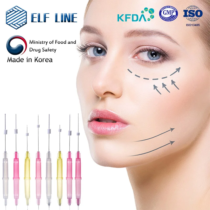 
Korea ELF LINE PDO fox eye thread lifting HyalDew eptq 6D - 12D cog Molding cog Twin Arm Cog pdo thread lift face lifting 
