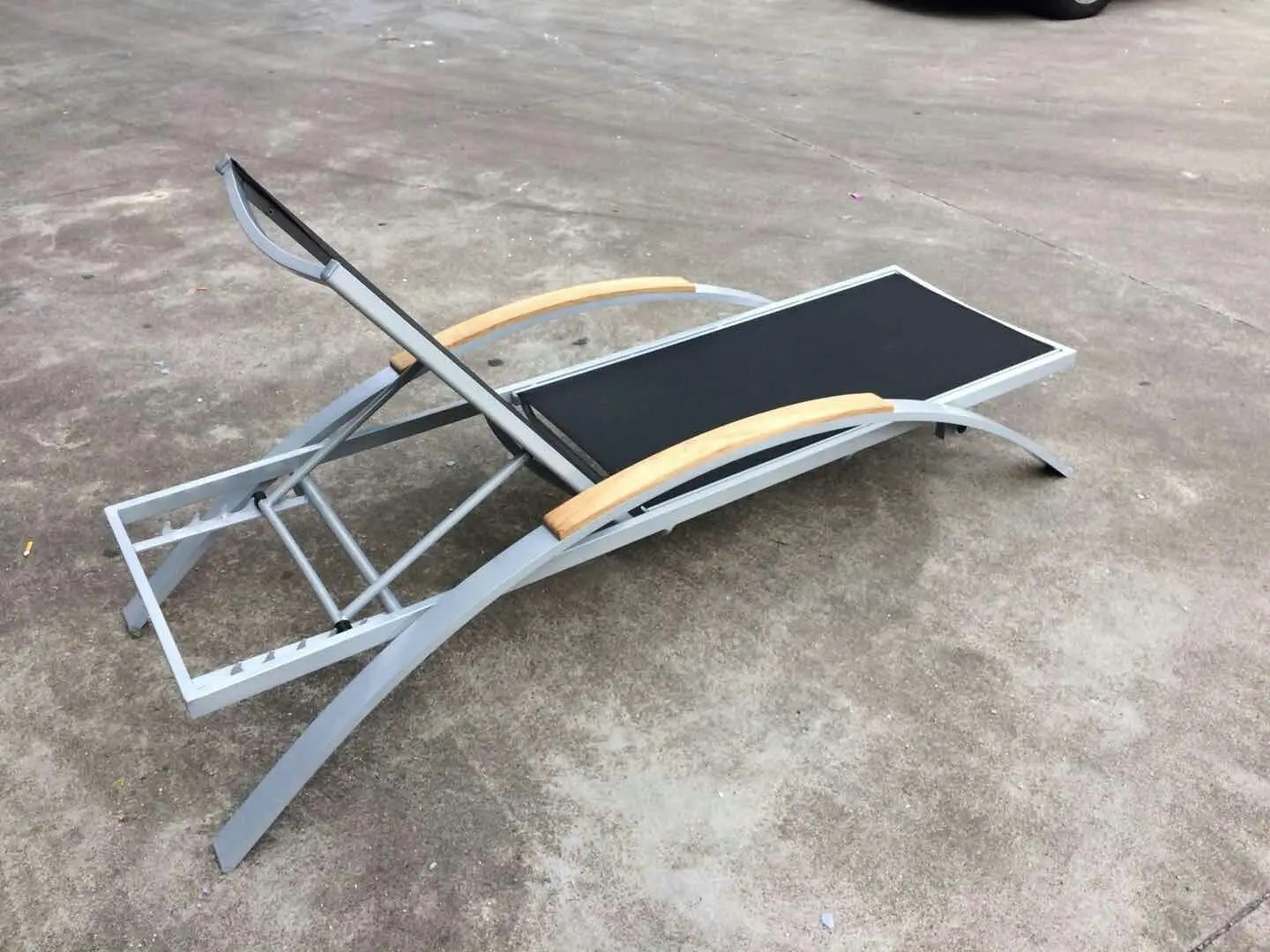 outdoor furniture sun lounge chair teak wood armrest outdoor chaise lounge hotel pool swimming poolside lounger chairs