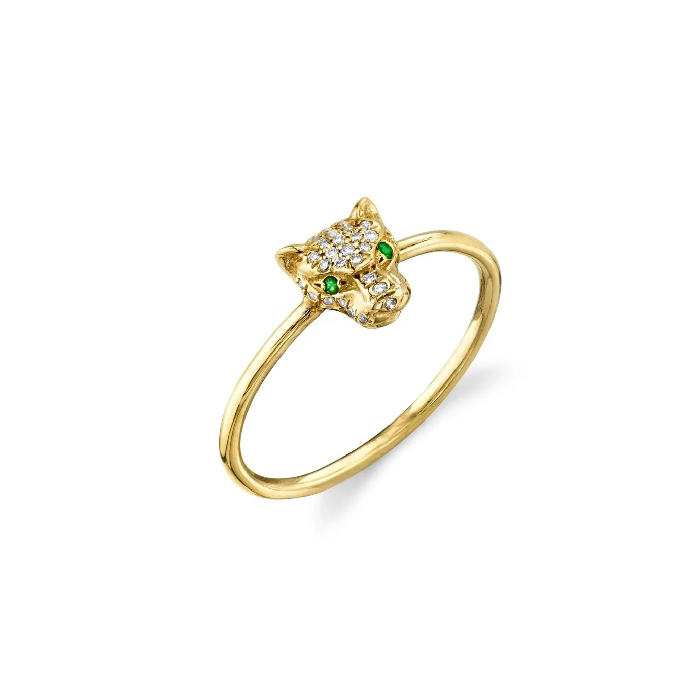 Fashion Cubic Zircon Panther Animal Ring Stacked 925 Sterling Silver