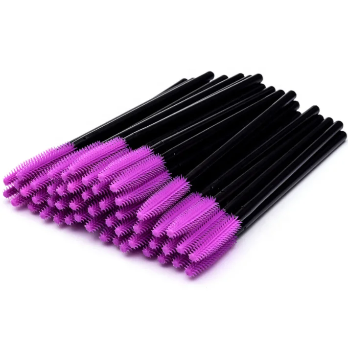50pcs Disposable Silicone Eyelash Brush Make Up Gloss Wands Applicator Eyelash Extension Tool