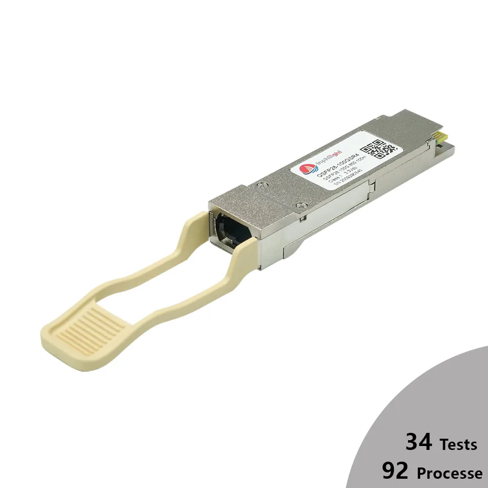 
850nm Fiber Optic Transceiver Multimode 100m QSFP28 100G Network Module 
