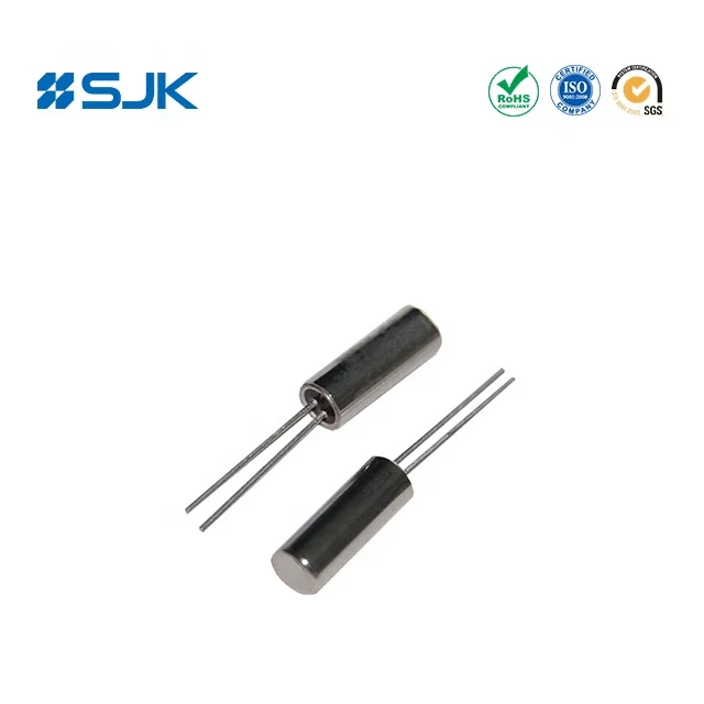 SJK Quartz Cylinder Crystal 2*6mm or 3*8mm or 3*10mm Dip 2 Pin Crystal Resonator