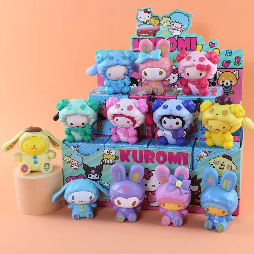 Cartoon Sanrios Kuromi Melody Pvc Action Anime Figure Toy Blind Box With Box