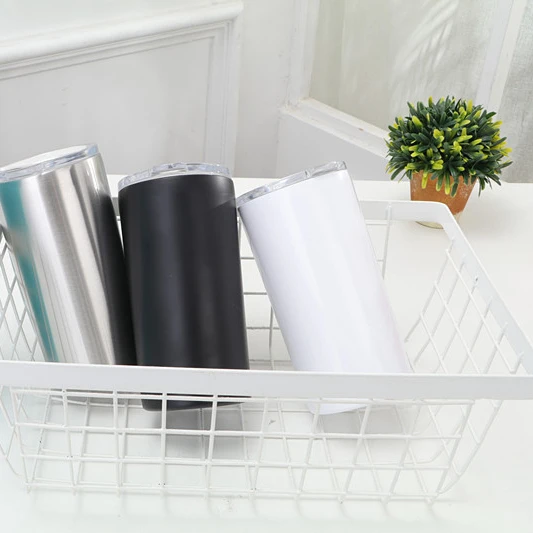 Skinny tumbler cup 12oz vacuum tapered tumbler cups straight tumblers stainless steel coffee cup with straw