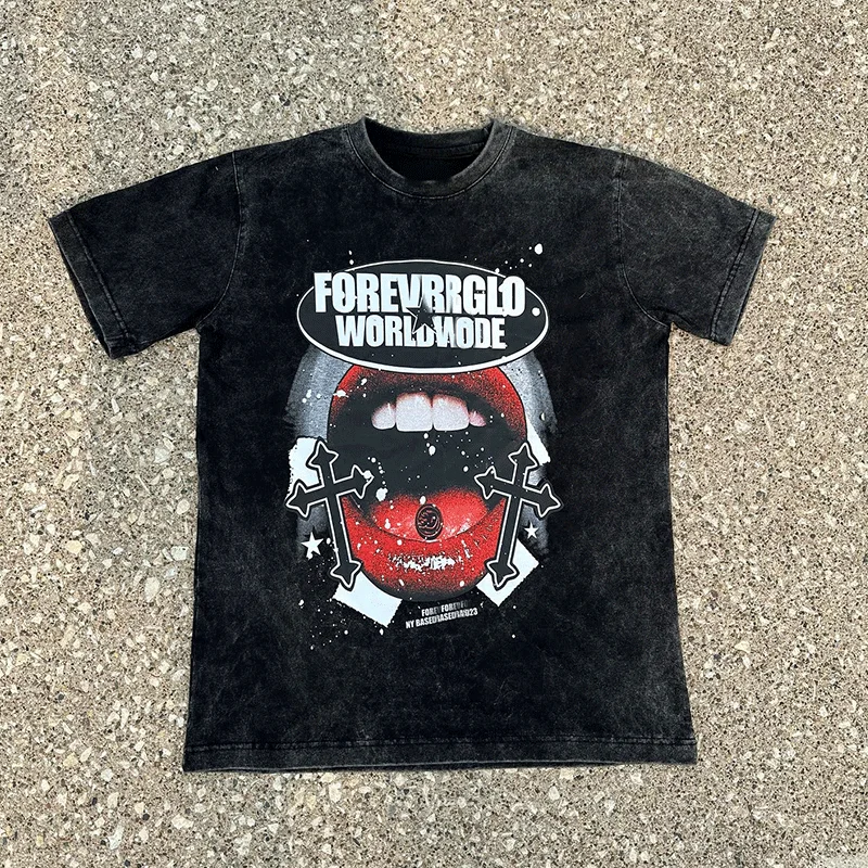 Custom Print Logo Graphics Tee High Quality Oversized Heavyweight Vintage Acid Wash Sleeveless O-Neck T-Shirts For Men