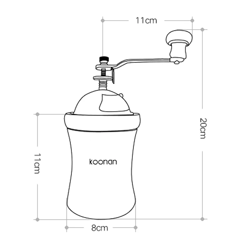 Manual coffee grinder hand crank adjustable wood household coffee bean grinder coffee machine