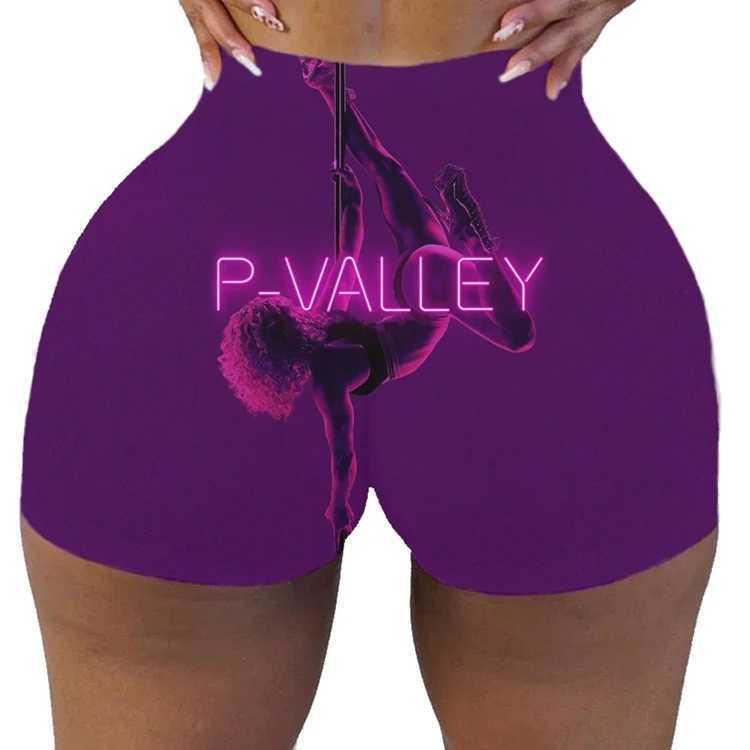
Hot sale quality stretch polyester custom p valley snack shorts women 