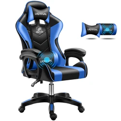 Competitive Cheap Pu Leather Racing Computer sit lie Pink Gaming Chair With Massage pillow for gamer