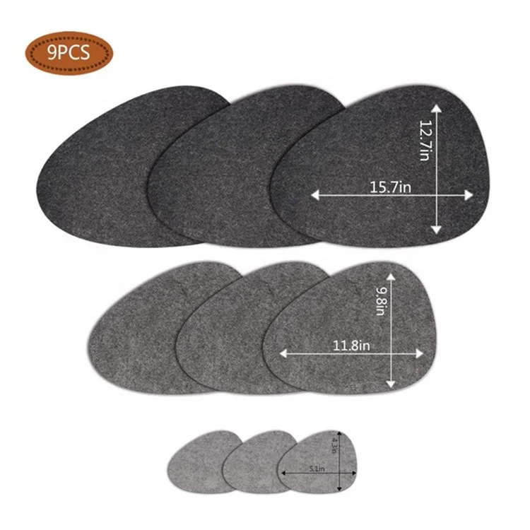 Felt Place Mat Set Non-Slip Heat Resistant Washable Place Mats