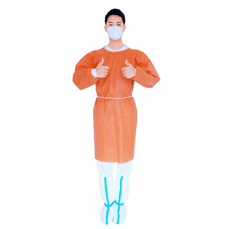 PP SMS PPE Medical Gown Hospital Doctor Nurse Protection Clothing Surgical Isolation Gown Factory Wholesale Disposable Blue Ic