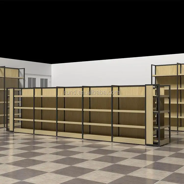 Многослойный шкаф из стали и дерева RD 37 # напольный стеллаж для хранения использования в магазине