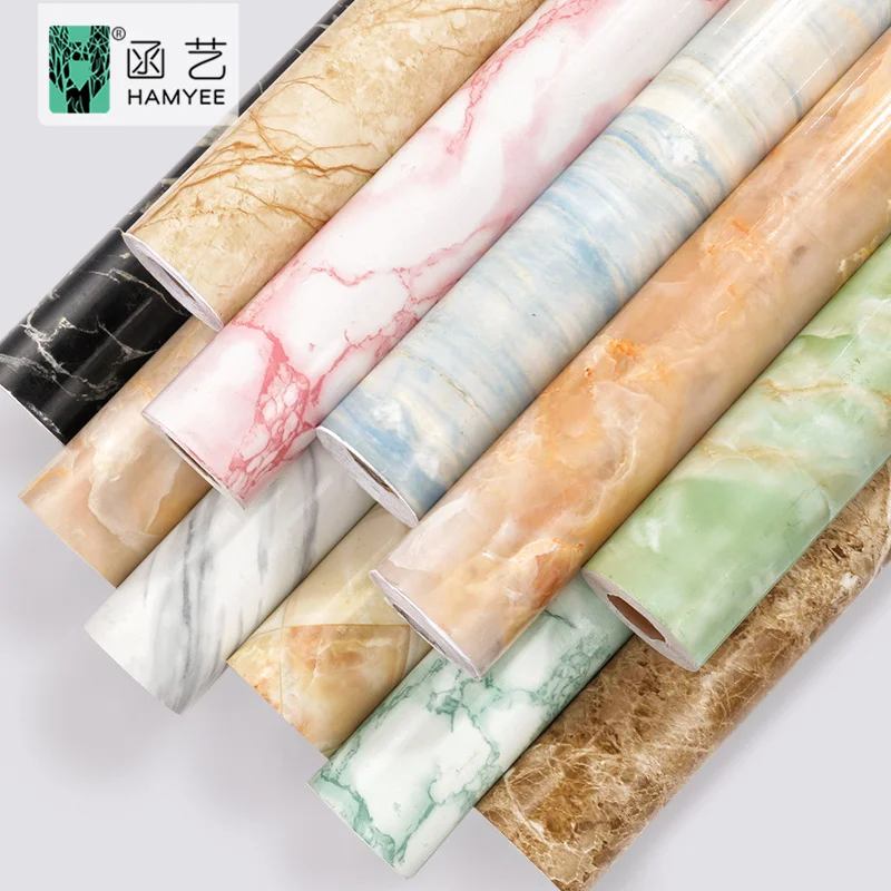 Waterproof PVC Self Adhesive Marble Decorative Wallpaper Flim For Bathroom Kitchen