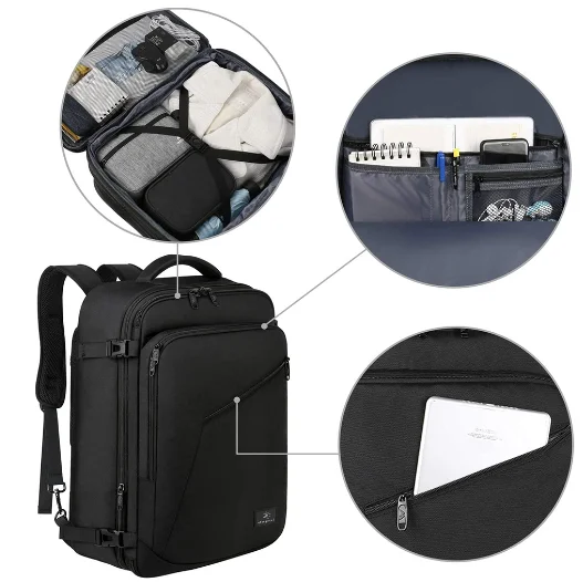 Carry on Backpack, Extra Large Travel Backpack Expandable Airplane Approved Weekender Bag for Men and Women, Water Resistant