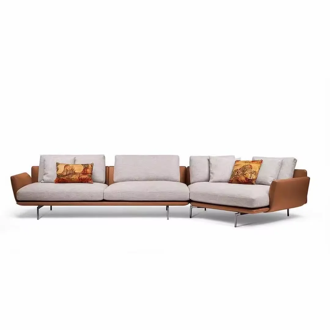 Modern Design Luxury Leather Hall Reception Sofa Villa Living Room Corner Sofa