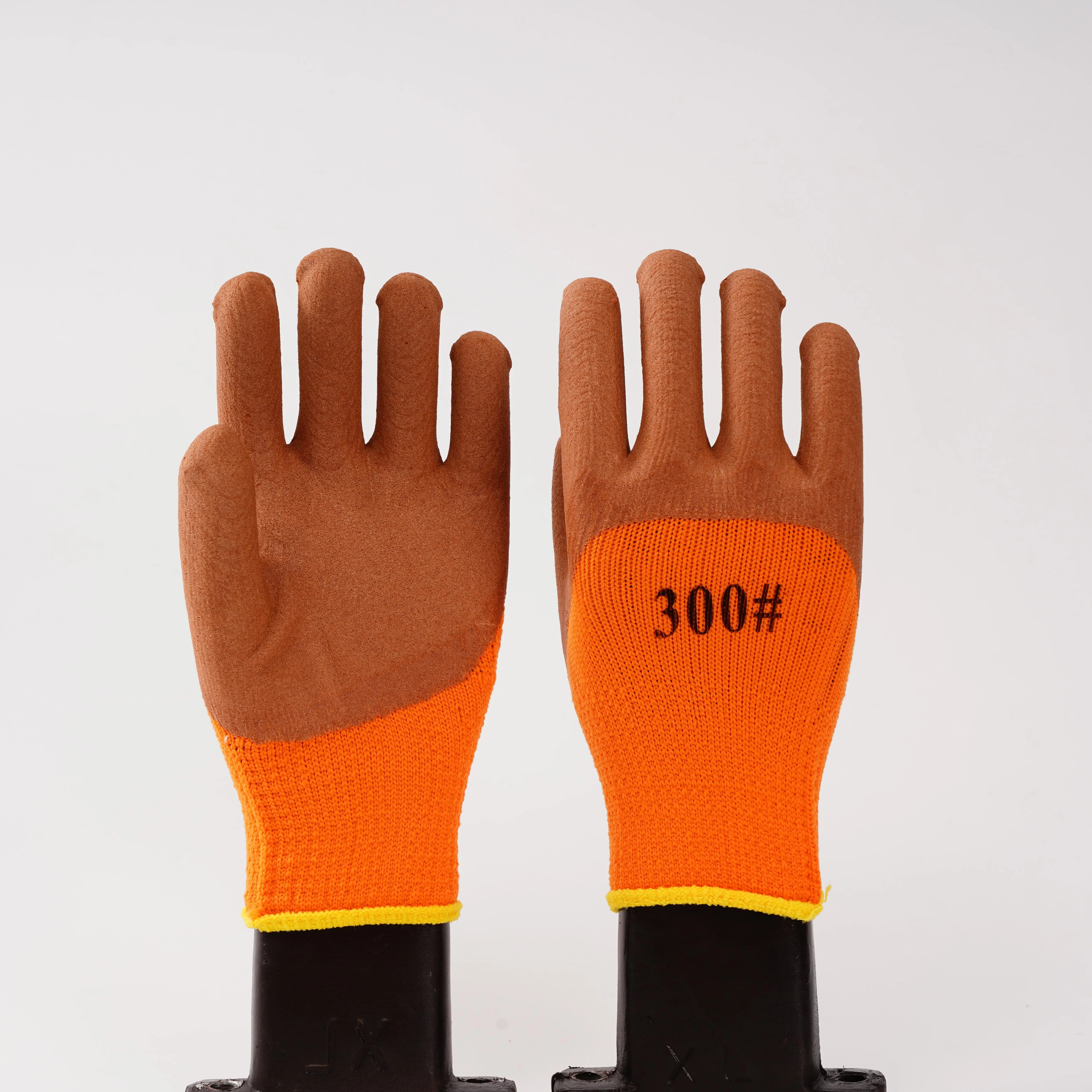 Finger Dip Cold Proof Foam Latex Coated Winter Work Gloves Outdoor