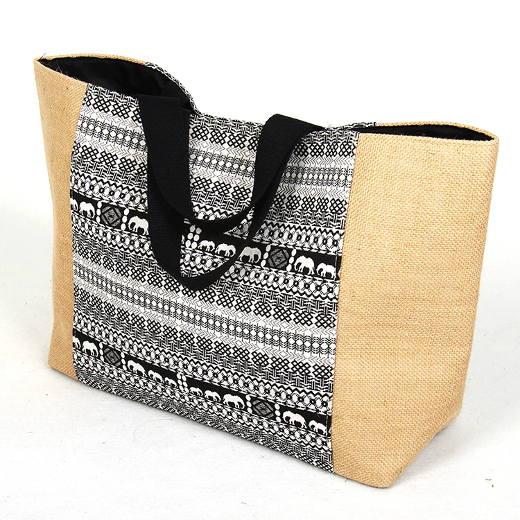 Summer  Large Capacity Beach Bags Custom Fashion Neoprene Custom Printing Ladies Large Jute Material Women Tote Beach Bag
